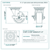 4 x 2 in nylon swivel caster with top lock brake reference drawing, side, front and top plate views with dimensions