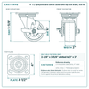 4 x 2 in polyurethane swivel caster with top lock brake reference drawing, side, front and top plate views with dimensions