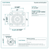 Top plate bolt pattern drawing, 4 x 4-1/2 in plate, slotted bolt holes