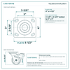 Top plate bolt pattern drawing, 4 x 4-1/2 in plate, slotted bolt holes