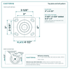 Top plate bolt pattern drawing, 4 x 4-1/2 in plate, slotted bolt holes