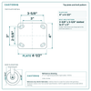 Top plate bolt pattern drawing, 4 x 4-1/2 in plate, slotted bolt holes