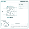 Top plate bolt pattern drawing, 4 x 4-1/2 in plate