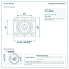 Top plate bolt pattern drawing, 4 x 4-1/2 in plate
