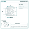 Top plate bolt pattern drawing, 4 x 4-1/2 in plate