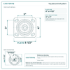 Top plate bolt pattern drawing, 4 x 4-1/2 in plate
