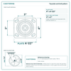 Top plate bolt pattern drawing, 4 x 4-1/2 in plate