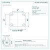 Top plate bolt pattern drawing, 4 x 4-1/2 in plate