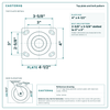 Top plate bolt pattern drawing, 4 x 4-1/2 in plate, slotted bolt holes