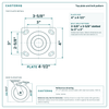 Top plate bolt pattern drawing, 4 x 4-1/2 in plate, slotted bolt holes