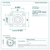 Top plate bolt pattern drawing, 4 x 4-1/2 in plate, slotted bolt holes