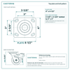 Top plate bolt pattern drawing, 4 x 4-1/2 in plate, slotted bolt holes