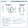 4 x 2 in polyolefin swivel caster with side lock brake reference drawing, side, front and top plate views with dimensions
