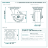 4 x 2 in polyurethane swivel caster with side lock brake reference drawing, side, front and top plate views with dimensions