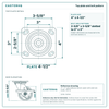 Top plate bolt pattern drawing, 4 x 4-1/2 in plate, slotted bolt holes
