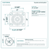 Top plate bolt pattern drawing, 4 x 4-1/2 in plate, slotted bolt holes