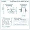 4 x 2 in polyurethane swivel caster with top lock brake reference drawing, side, front and top plate views with dimensions