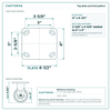 Top plate bolt pattern drawing, 4 x 4-1/2 in plate, slotted bolt holes