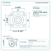Top plate bolt pattern drawing, 4 x 4-1/2 in plate, slotted bolt holes