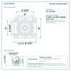 Top plate bolt pattern drawing, 4 x 4-1/2 in plate, slotted bolt holes