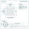 Top plate bolt pattern drawing, 4 x 4-1/2 in plate, slotted bolt holes