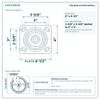 Top plate bolt pattern drawing, 4 x 4-1/2 in plate, slotted bolt holes