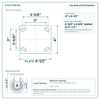 Top plate bolt pattern drawing, 4 x 4-1/2 in plate, slotted bolt holes
