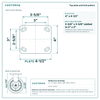 Top plate bolt pattern drawing, 4 x 4-1/2 in plate, slotted bolt holes