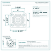 Top plate bolt pattern drawing, 4 x 4-1/2 in plate, slotted bolt holes