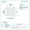 Top plate bolt pattern drawing, 4 x 4-1/2 in plate, slotted bolt holes