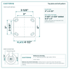 Top plate bolt pattern drawing, 4 x 4-1/2 in plate, slotted bolt holes