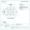 Top plate bolt pattern drawing, 4 x 4-1/2 in plate, slotted bolt holes