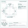 Top plate bolt pattern drawing, 4 x 4-1/2 in plate, slotted bolt holes