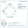 Top plate bolt pattern drawing, 4 x 4-1/2 in plate, slotted bolt holes