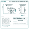 4 x 2 in polyurethane swivel caster with side lock brake reference drawing, side, front and top plate views with dimensions