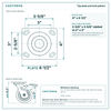 Top plate bolt pattern drawing, 4 x 4-1/2 in plate, slotted bolt holes