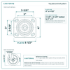 Top plate bolt pattern drawing, 4 x 4-1/2 in plate, slotted bolt holes