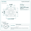 Top plate bolt pattern drawing, 4 x 4-1/2 in plate, slotted bolt holes
