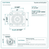 Top plate bolt pattern drawing, 4 x 4-1/2 in plate, slotted bolt holes