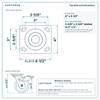 Top plate bolt pattern drawing, 4 x 4-1/2 in plate, slotted bolt holes