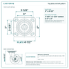 Top plate bolt pattern drawing, 4 x 4-1/2 in plate, slotted bolt holes