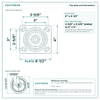 Top plate bolt pattern drawing, 4 x 4-1/2 in plate, slotted bolt holes