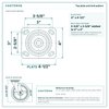 Top plate bolt pattern drawing, 4 x 4-1/2 in plate, slotted bolt holes