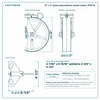 12 x 3 in green polyurethane swivel caster reference drawing, side, front and top plate views with dimensions