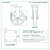8 x 2 in cast iron rigid caster reference drawing, side, front and top plate views with dimensions