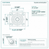 Top plate bolt pattern drawing, ["4\" x 4-1/2\""] plate, slotted bolt holes