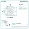 Top plate bolt pattern drawing, ["4\" x 4-1/2\""] plate, slotted bolt holes