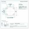 Top plate bolt pattern drawing, ["4\" x 4-1/2\""] plate, slotted bolt holes