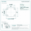 Top plate bolt pattern drawing, ["4\" x 4-1/2\""] plate, slotted bolt holes