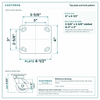 Top plate bolt pattern drawing, ["4\" x 4-1/2\""] plate, slotted bolt holes
